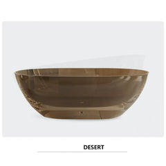 70 Inch Transparent Resin Soaker Modern Bathtub In Black, Floor-Standing Bathtub