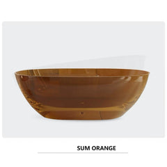 70 Inch Transparent Resin Soaker Modern Bathtub In Black, Floor-Standing Bathtub