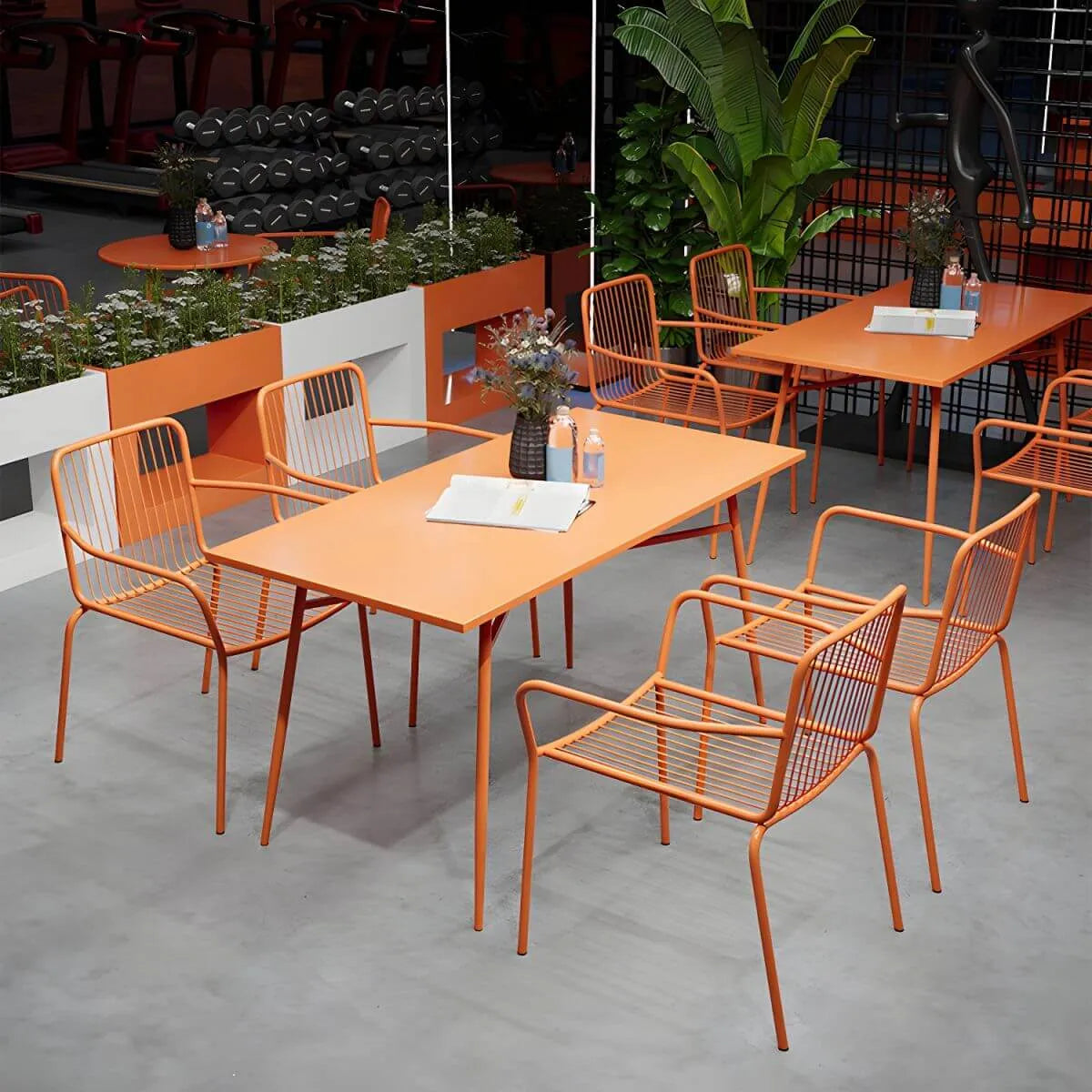 Orange Metal Modern Coffee Table – Square & Rectangular Outdoor Patio Tables