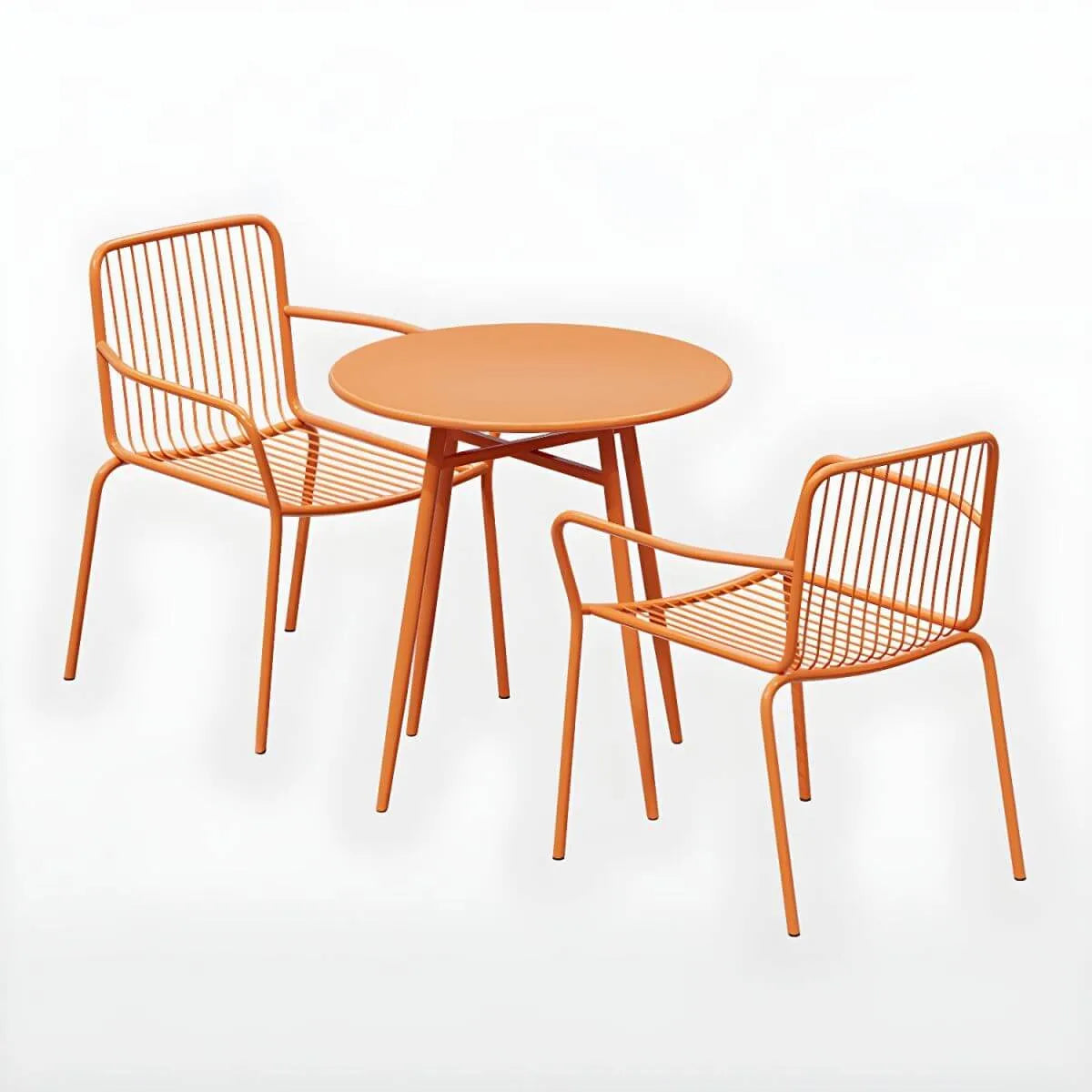 Orange Metal Modern Coffee Table – Square & Rectangular Outdoor Patio Tables