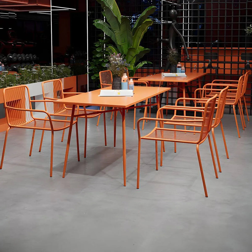 Orange Metal Modern Coffee Table – Square & Rectangular Outdoor Patio Tables Main Product Image