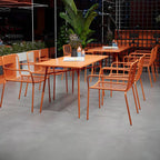 Orange Metal Modern Coffee Table – Square & Rectangular Outdoor Patio Tables Main Product Image