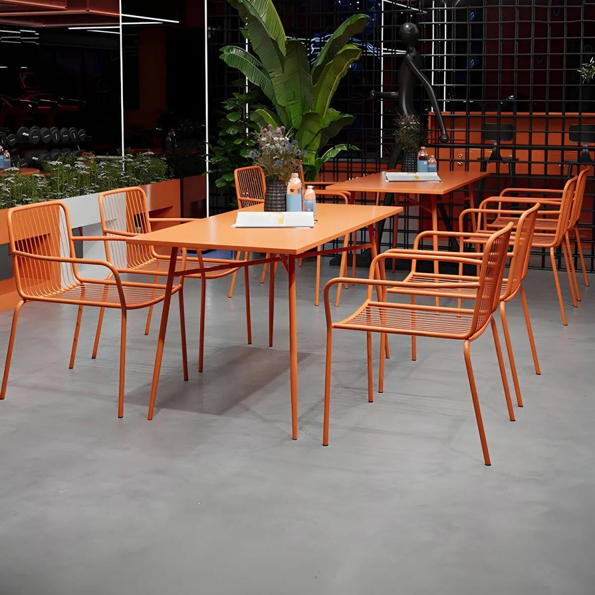 Orange Metal Modern Coffee Table – Square & Rectangular Outdoor Patio Tables Main Product Image