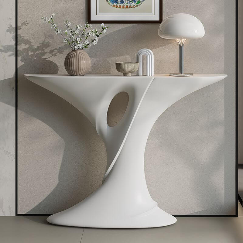 Organic Curve Console Table with Seamless Fiberglass Construction Secondary image