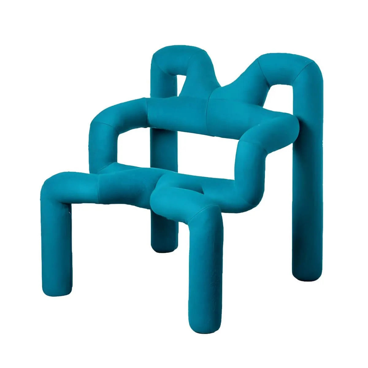 Organic Sculptural Accent Chair in Soft-Touch Upholstery