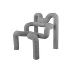 Organic Sculptural Accent Chair in Soft-Touch Upholstery