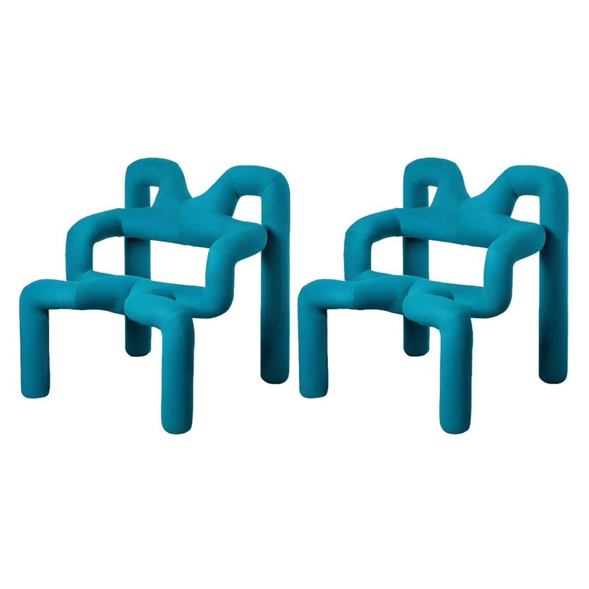 Organic Sculptural Accent Chair in Soft-Touch Upholstery