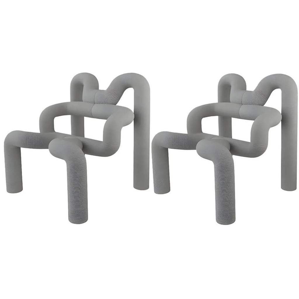 Organic Sculptural Accent Chair in Soft-Touch Upholstery