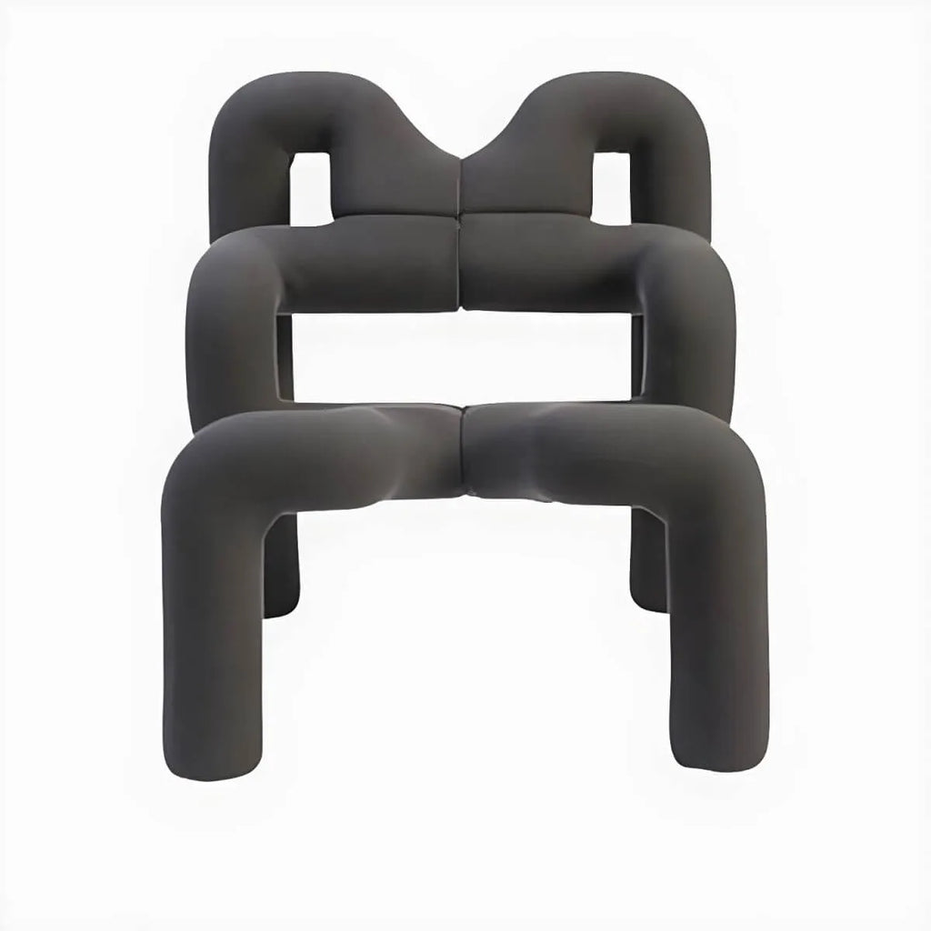 Organic Sculptural Accent Chair in Soft-Touch Upholstery