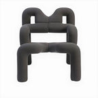 Organic Sculptural Accent Chair in Soft-Touch Upholstery