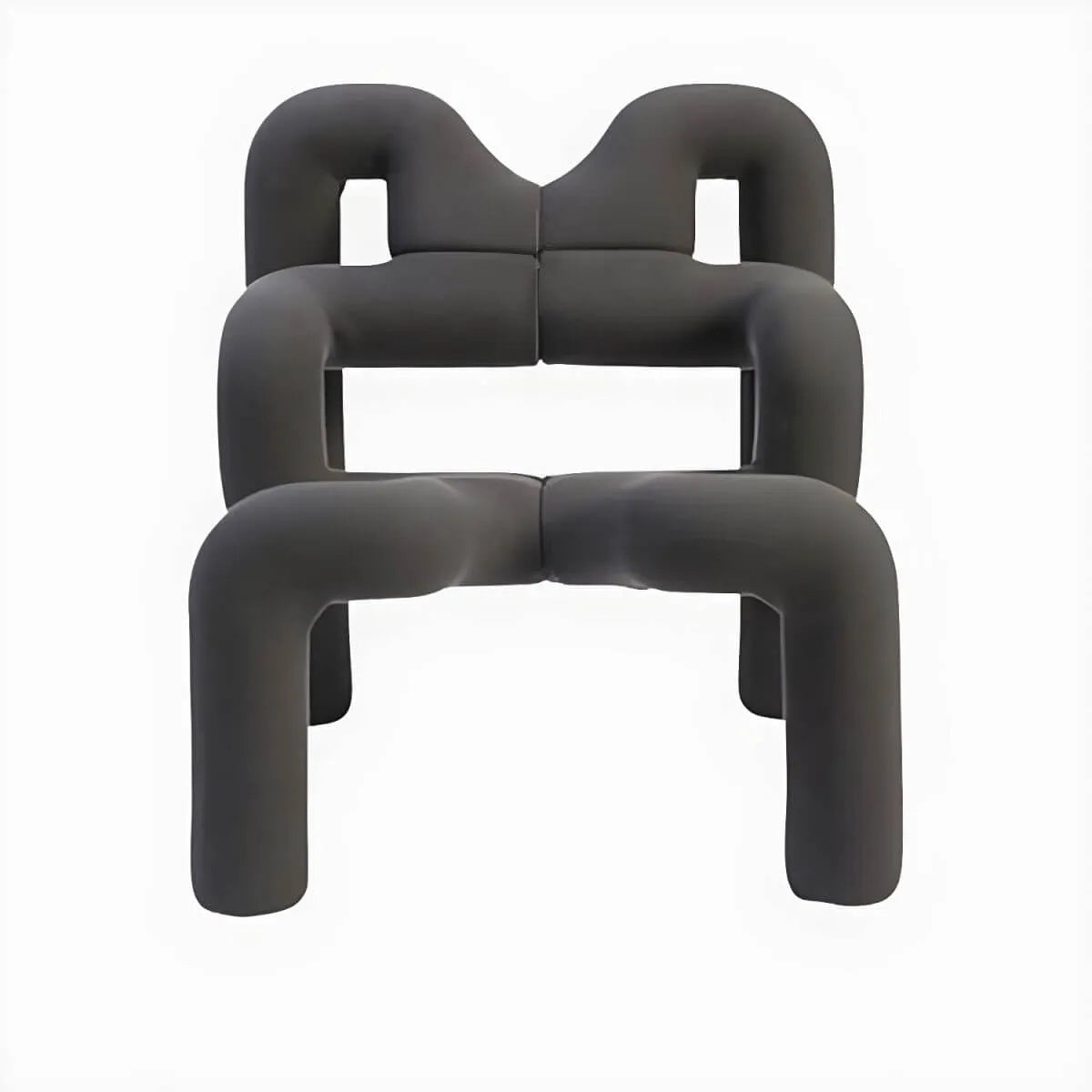Organic Sculptural Accent Chair in Soft-Touch Upholstery