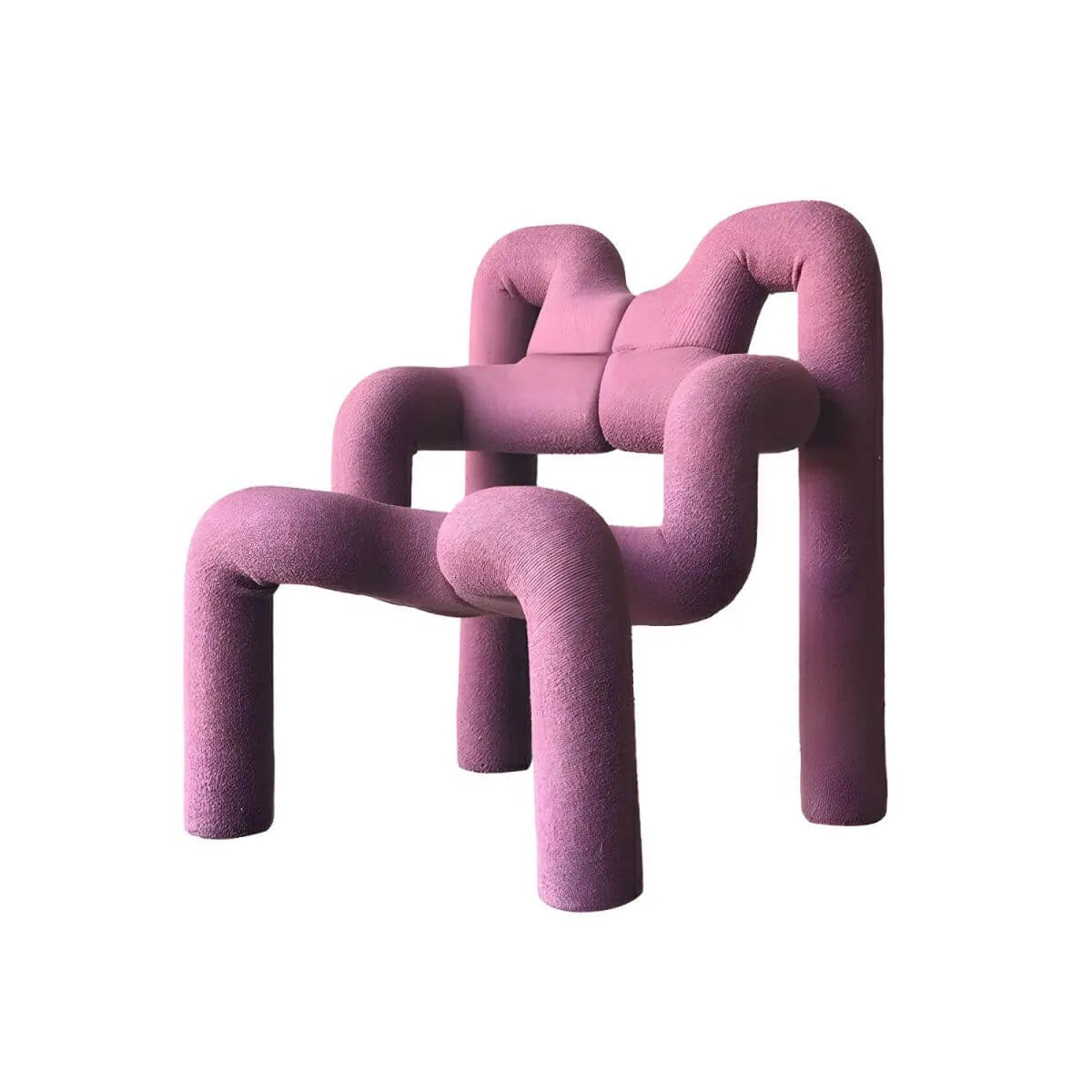 Organic Sculptural Accent Chair in Soft-Touch Upholstery