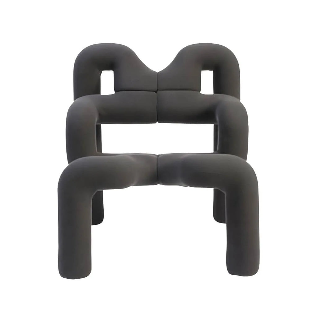 Organic Sculptural Accent Chair in Soft-Touch Upholstery