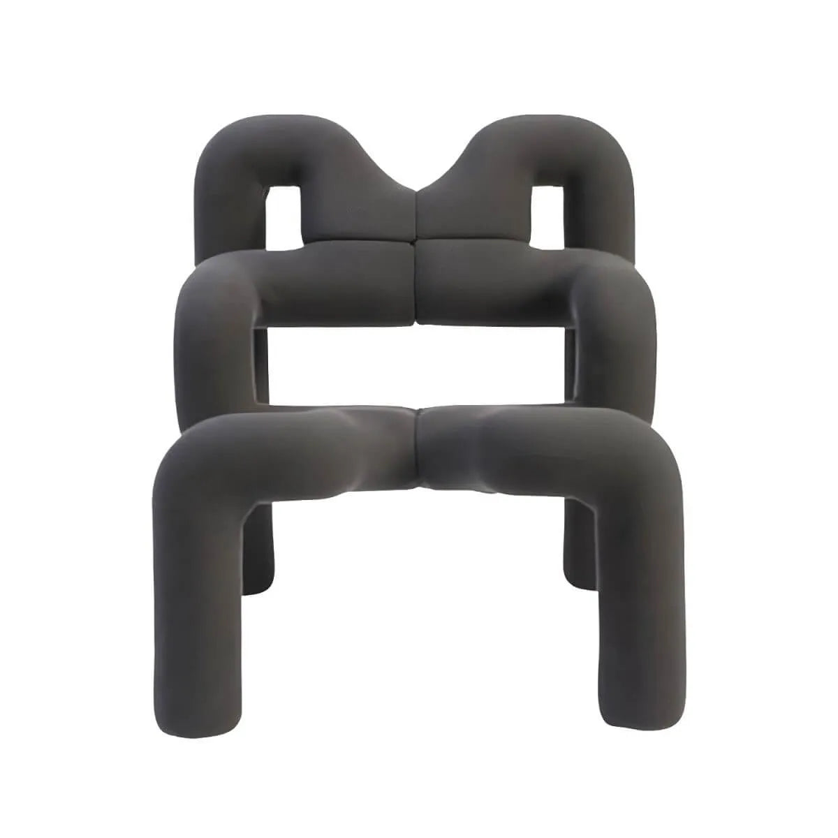 Organic Sculptural Accent Chair in Soft-Touch Upholstery