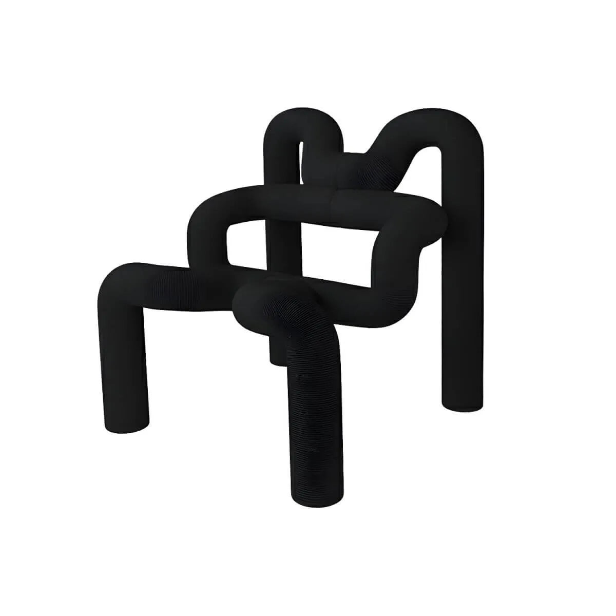 Organic Sculptural Accent Chair in Soft-Touch Upholstery