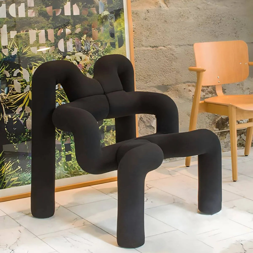 Organic Sculptural Accent Chair in Soft-Touch Upholstery Main Product Image