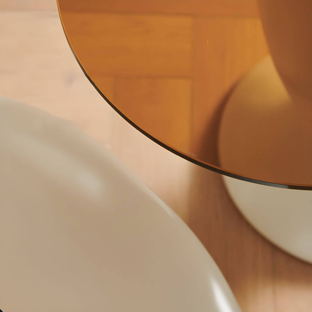 Organic-Shaped Fiberglass Coffee Table Collection – Minimalist Drum Base