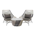 Outdoor PE rattan loveseat with metal legs and cushion pillows for patio seating