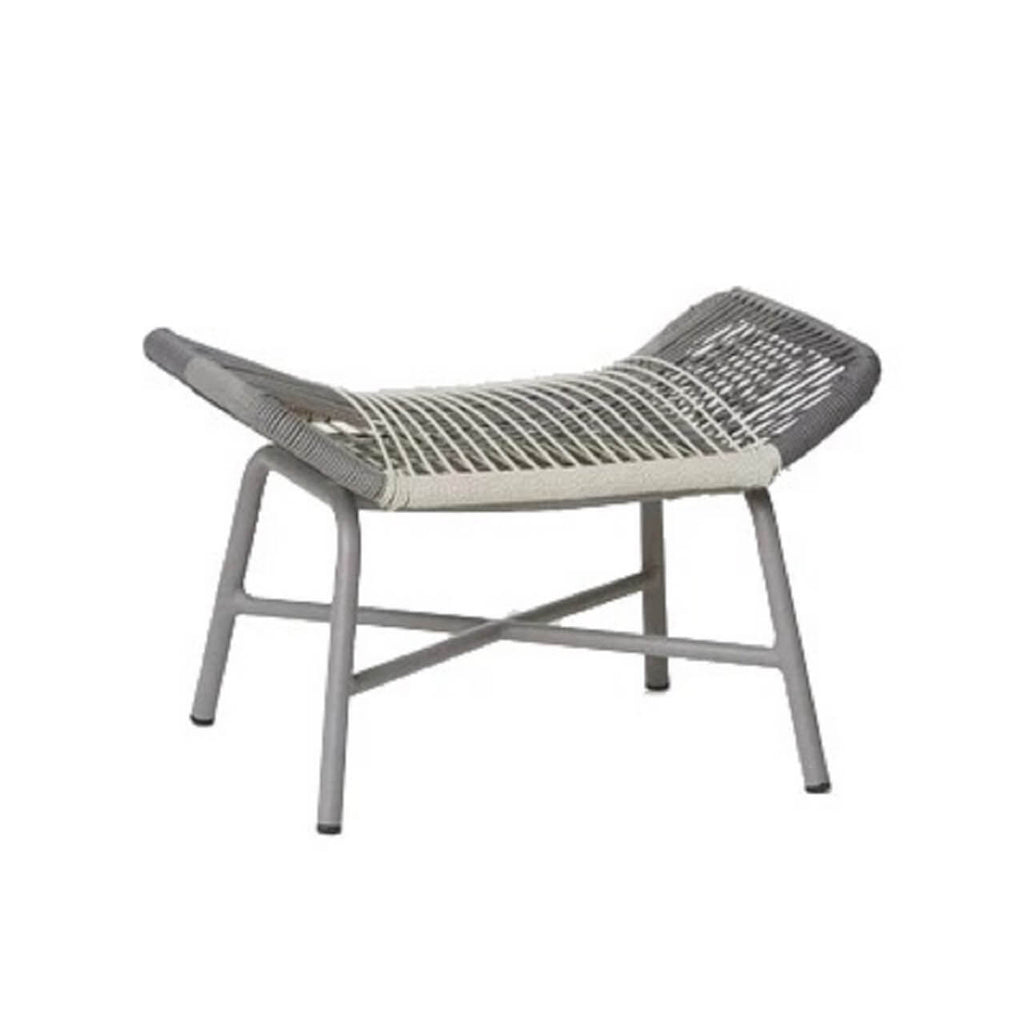 Outdoor PE rattan loveseat with metal legs and cushion pillows for patio seating