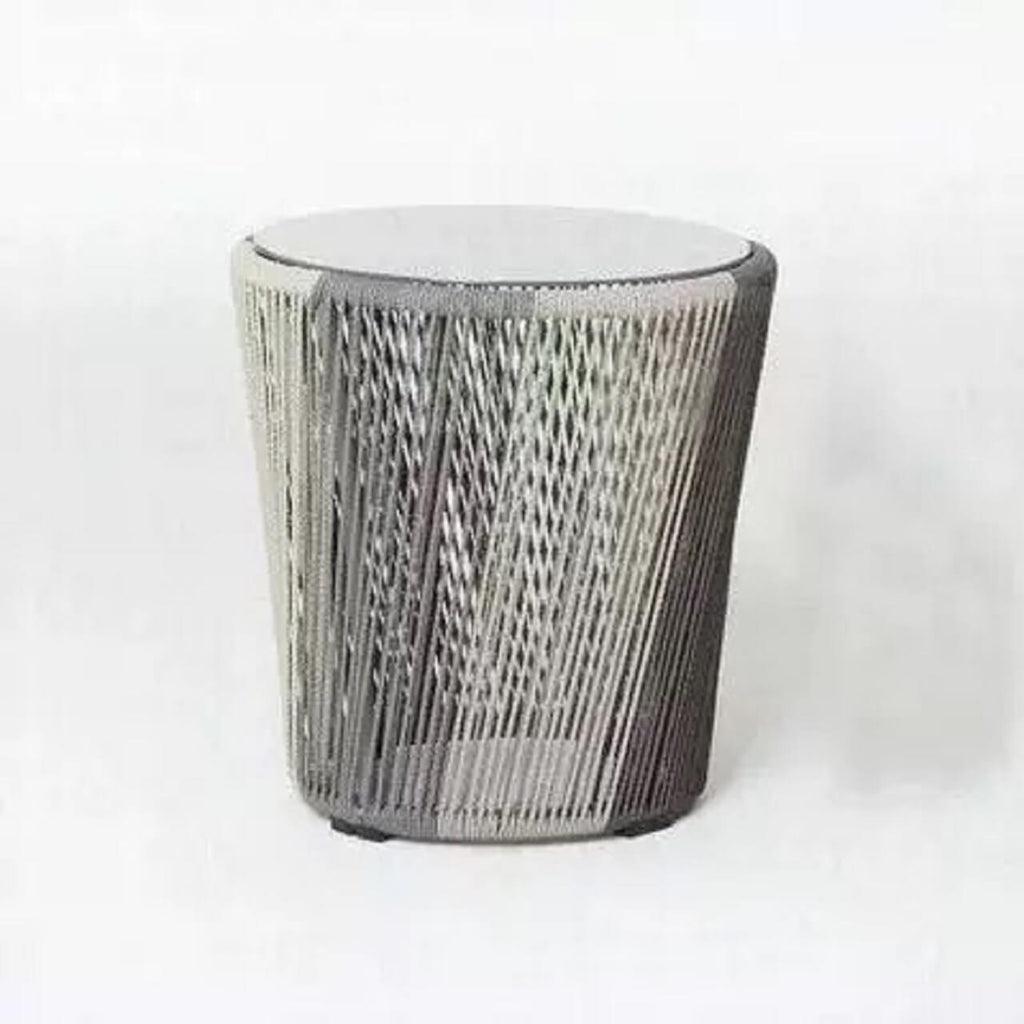 Outdoor PE rattan loveseat with metal legs and cushion pillows for patio seating