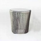 Outdoor PE rattan loveseat with metal legs and cushion pillows for patio seating