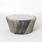 Outdoor PE rattan loveseat with metal legs and cushion pillows for patio seating