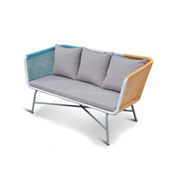 Patio Sofa with Metal Legs and Cushion Pillows for Relaxing Outdoors