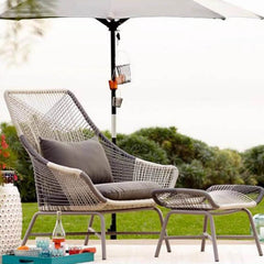 Metal Legs Loveseat with Comfortable Cushions for Outdoor Relaxation