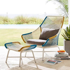 Metal Legs Loveseat with Comfortable Cushions for Outdoor Relaxation