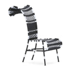 Outdoor Sculptural Woven Lounge Seating and Tables Series, Dramatic High-Back Patio Set
