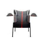 Outdoor Sculptural Woven Lounge Seating and Tables Series, Dramatic High-Back Patio Set