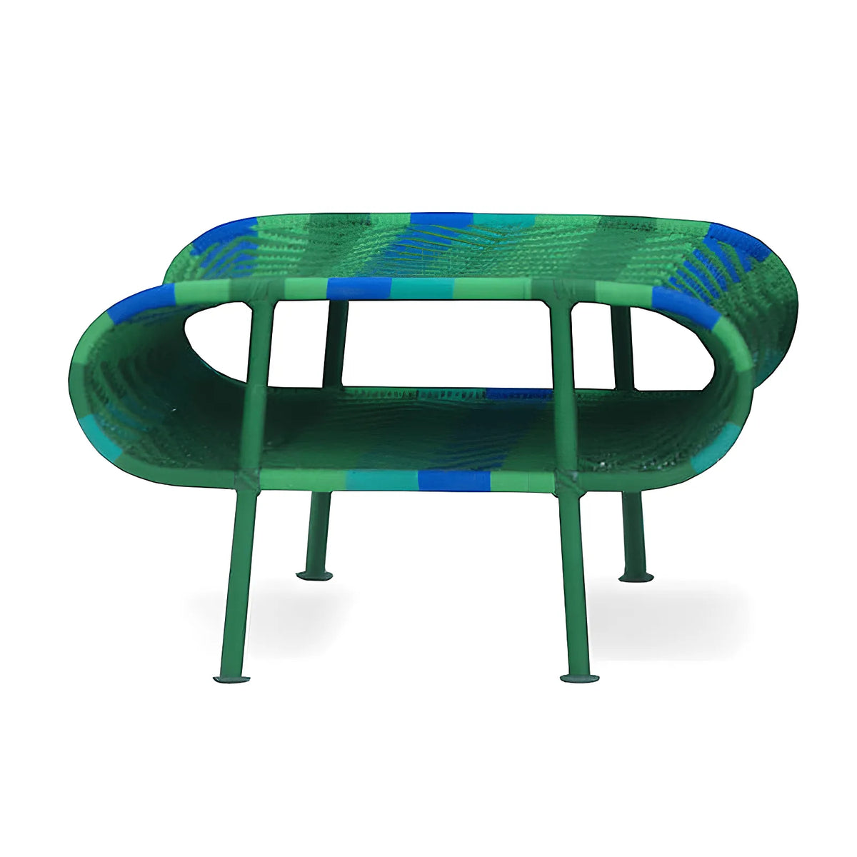 Outdoor Sculptural Woven Lounge Seating and Tables Series, Dramatic High-Back Patio Set