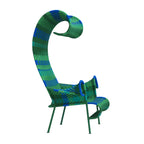Outdoor Sculptural Woven Lounge Seating and Tables Series, Dramatic High-Back Patio Set
