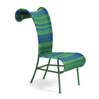 Outdoor Sculptural Woven Lounge Seating and Tables Series, Dramatic High-Back Patio Set
