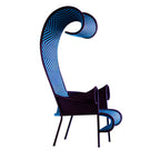 Outdoor Sculptural Woven Lounge Seating and Tables Series, Dramatic High-Back Patio Set