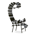 Outdoor Sculptural Woven Lounge Seating and Tables Series, Dramatic High-Back Patio Set