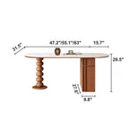 Oval Foldable Sintered Stone Dining Table With Storage