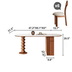 Oval Foldable Sintered Stone Dining Table With Storage