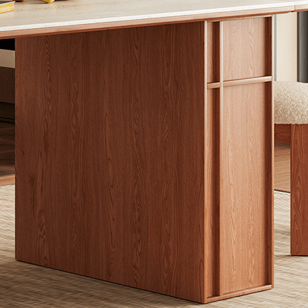 Oval Foldable Sintered Stone Dining Table With Storage