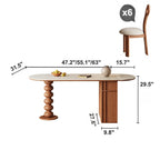 Oval Foldable Sintered Stone Dining Table With Storage