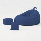 Oversized Bean Bag Sofa With Visible Fill Design and Washable Ottoman