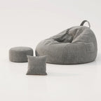 Oversized Bean Bag Sofa With Visible Fill Design and Washable Ottoman