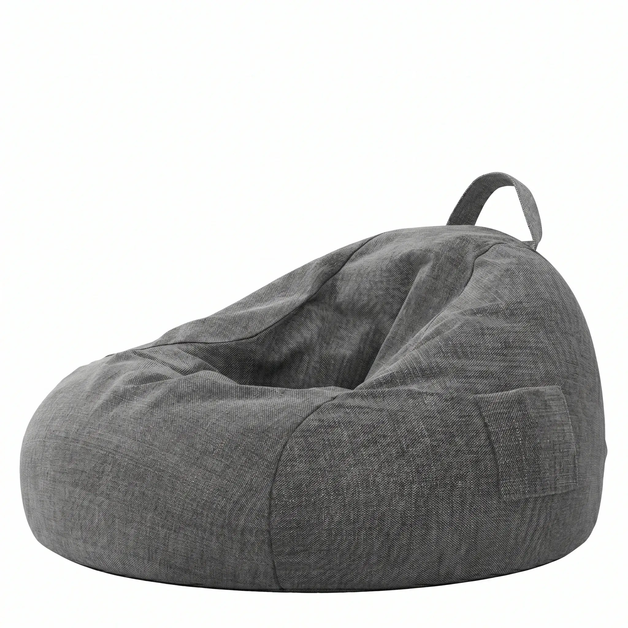 Oversized Bean Bag Sofa With Visible Fill Design and Washable Ottoman Main Product Image