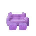 Oversized Corduroy Bean Bag Chair & Ottoman Set with Removable Cover
