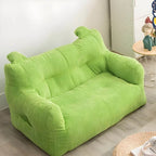 Oversized Corduroy Bean Bag Chair & Ottoman Set with Removable Cover