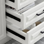 Paneled Bedroom Wardrobe Armoire With Drawers and Soft-Close Doors