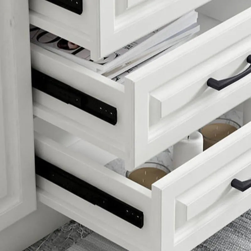Paneled Bedroom Wardrobe Armoire With Drawers and Soft-Close Doors