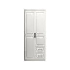 Paneled Bedroom Wardrobe Armoire With Drawers and Soft-Close Doors