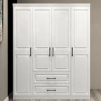 Paneled Bedroom Wardrobe Armoire With Drawers and Soft-Close Doors