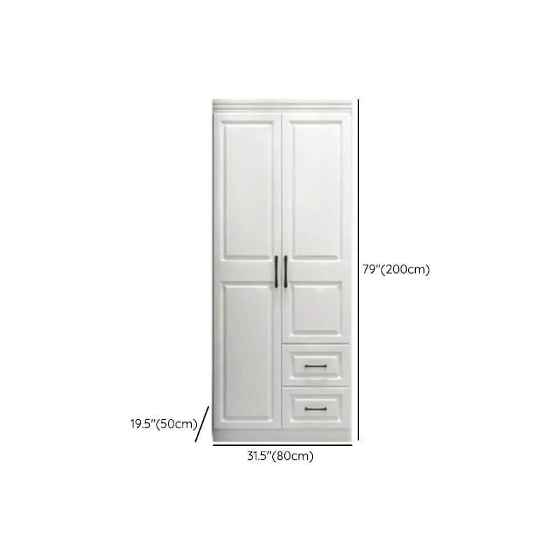 Paneled Bedroom Wardrobe Armoire With Drawers and Soft-Close Doors Dimensions